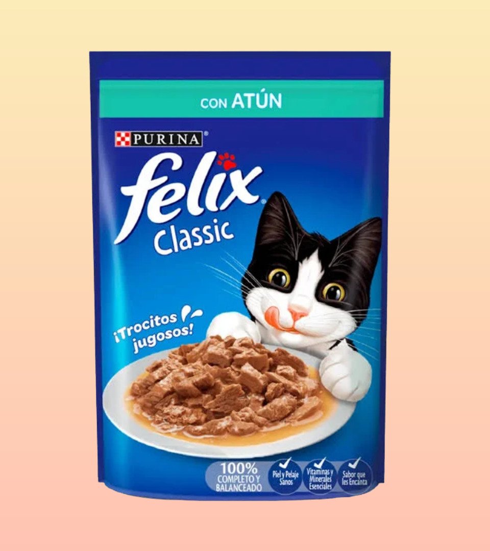Sobre de comida para gato Purina Felix con Atún
